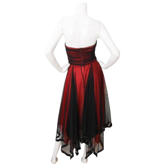 Cache Vintage Y2K Whimsigoth Fairy Coquette Mesh Asymmetric Hem Dress Prom Hoco - Picture 6 of 9